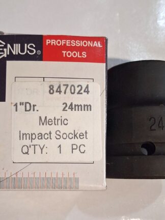 Darbeli kısa lokma 1"- 24mm boy=59mm Genius Tayvan, 1 inç altıköşe